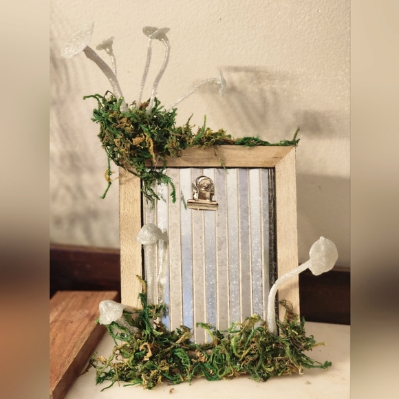 Cute little mushroom frame with moss tiny - Picture 1 of 1
